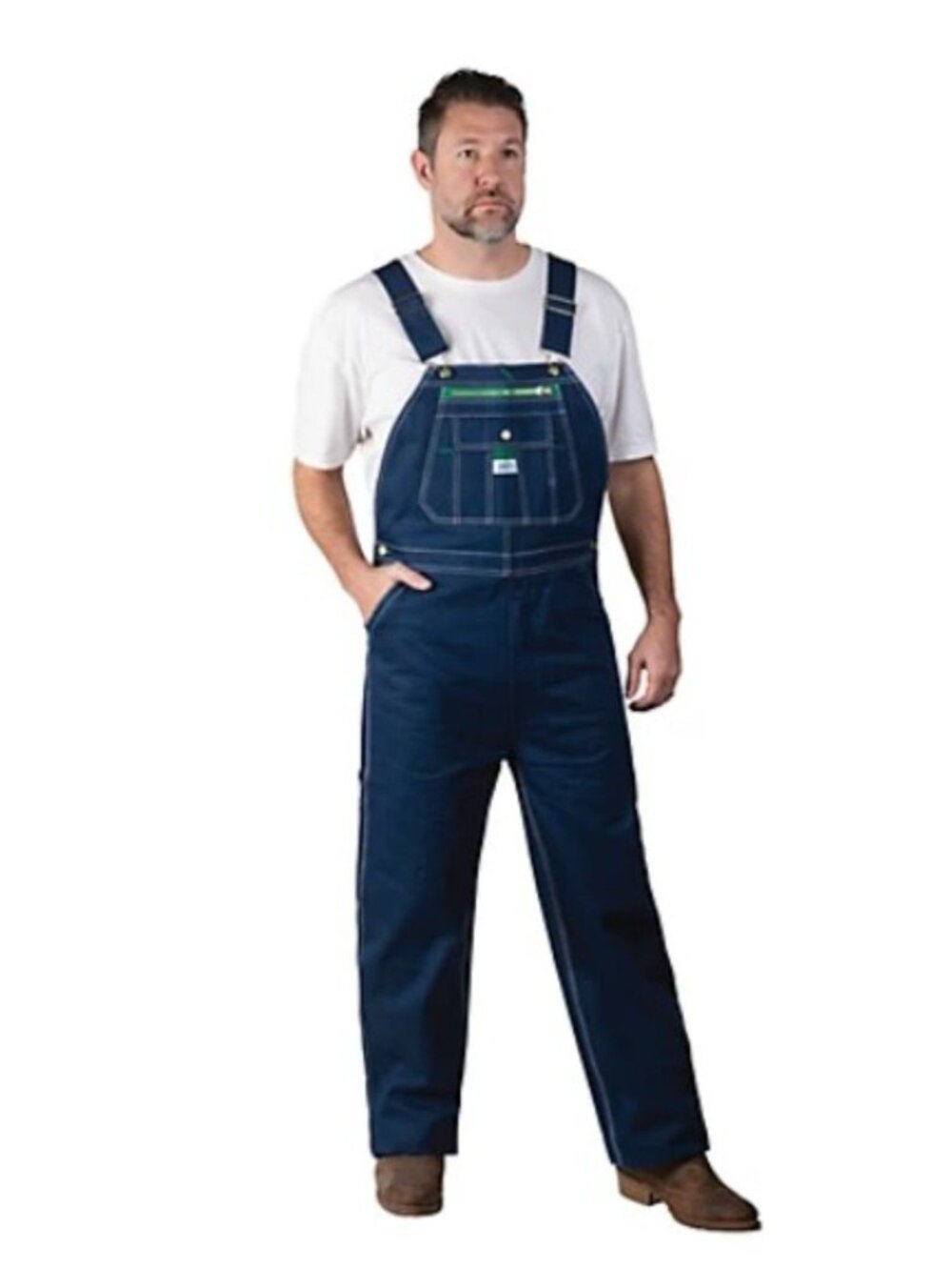 Mens Sz 50X30 Cotton Denim Blue Jean Zipper Fly Carpenter Bib Overalls LIBERTY